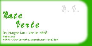 mate verle business card